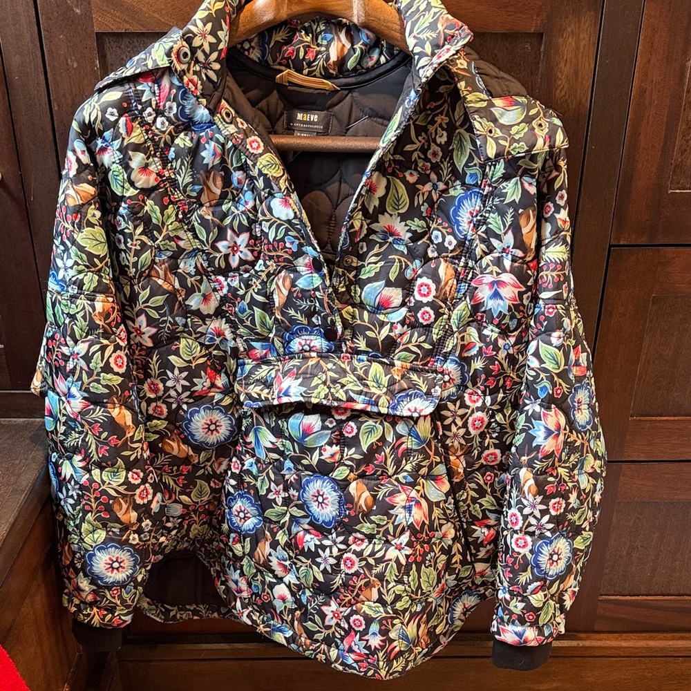 Maje Multicolor Floral Puffer Jacket